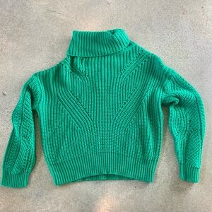 Skies are Blue kelly green turtle neck chunky sweater size medium CUTE BACK